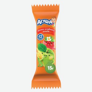 Фруктовый Батончик Агуша Яблоко-Клубника-Злаки, с 12 месяцев 15 г