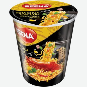 Лапша Reena Tom Chua Cay кисло-острая креветка быстрого приготовления, 65г