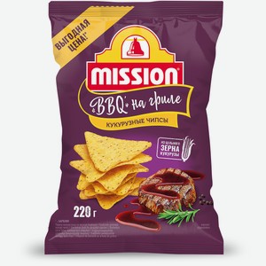 Чипсы кукурузные MISSION со вкусом барбекю, 220гр