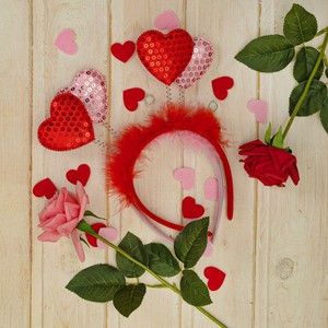 Ободок карнавальный  Сердца , With Love, в ассортименте