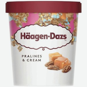 Мороженое Haagen-Dazs Пломбир ванильный крем-пралине 12.58%, 460мл