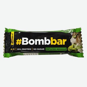 Батончик Bombbar протеиновый Фисташковая меренга в шоколаде 40г