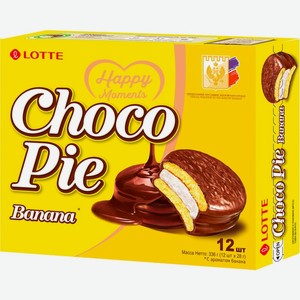 Печенье Choco Pie Банан 336 г 12 шт.