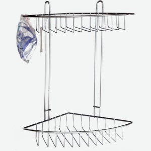 Полка угловая двухярусная хром