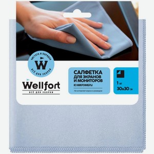 Салфетка для экранов и мониторов Wellfort микрофибра в ассортименте