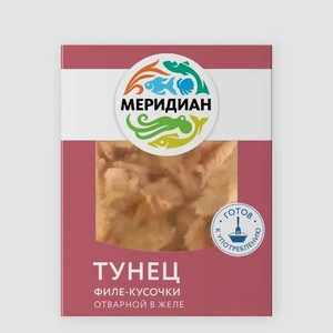 Тунец «Меридиан» филе-кусочки в желе, 200 г