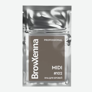 BROWXENNA Хна для бровей натуральная саше, Шатен #102 Холодный кофе, 3 г.