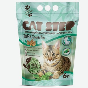Наполнитель для кошачьих туалетов Cat Step Тофу Зеленый чай (Tofu Green Tea) комкующийся 6 л