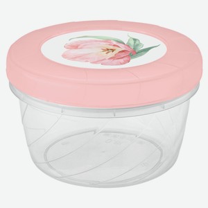 Банка Phibo с завинчивающейся крышкой розовая цветы, 0,6 л