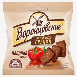 Гренки «Воронцовские» бородинские со вкусом острой паприки, 80 г