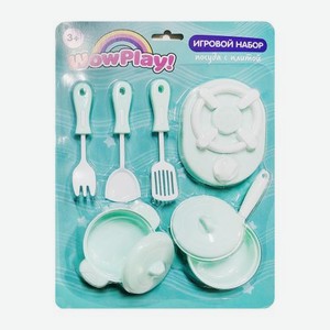 Набор посуды пластик с плитой в ассортименте