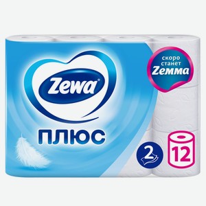 Туалетная бумага Zemma Плюс Белая 2сл 12шт