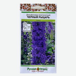Цветы дельфиниум Русский огород многолетний Черный рыцарь 30