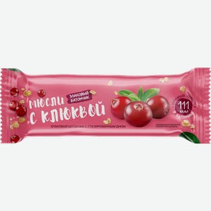 Батончик Кондитер Кубани мюсли с клюквой с глазированным дном 30г