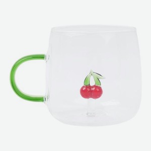 Стеклянная кружка 460мл Вишня Wellfort