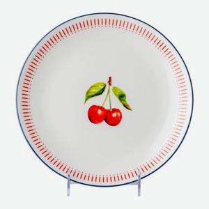 Фарфоровая тарелка обеденная Вишня Wellfort 24см