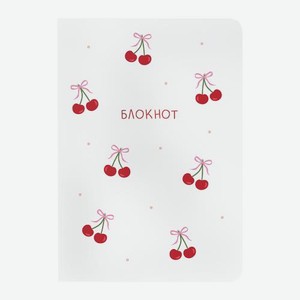 Блокнот A6 48л скоба софт-тач Вишня в ассортименте