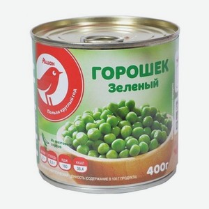 Горошек зеленый Ашан, 400г
