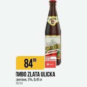 ПИВО ZLATA ULICKA ветлое, 5%, 0,45 л