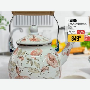 ЧАЙНИК сталь, эмалированный, 2,5 л, 1 шт.