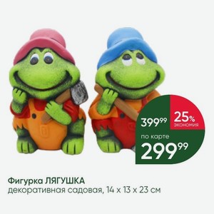 Фигурка ЛЯГУШКА декоративная садовая, 14х13х23 см