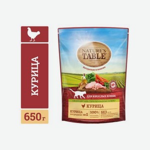 Сухой корм для кошек с курицей Natures Table 650г