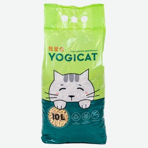 Наполнитель для туалета домашних животных Yogicat древесный впитывающий, 10 л