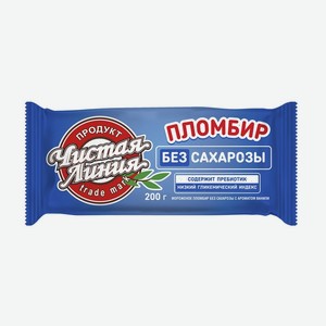 Мороженое Чистая Линия пломбир с ароматом ванили без сахарозы 12% 200 г