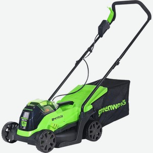 Газонокосилка GREENWORKS аккумуляторная, 24V, 33 см, бесщеточная, с 1хАКБ 2Ач и ЗУ 2516107UA, Китай