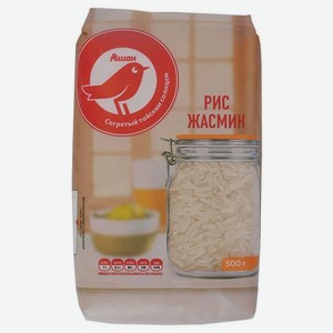 Рис Ашан Красная птица Жасмин длиннозерный, 500 г