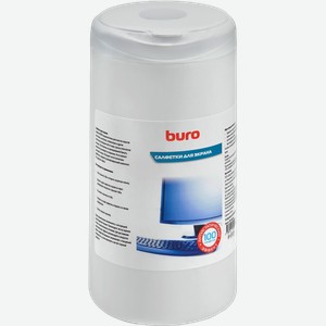 Салфетки Buro чистящие влажные для экранов в тубе 100шт