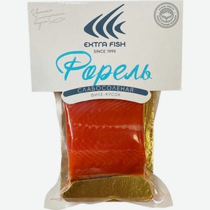 Форель Extra fish радужная филе-кусок с кожей слабосоленая 200г, 200 г