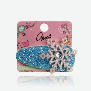 Зажим для волос Ameli   Снежинка   Голубая