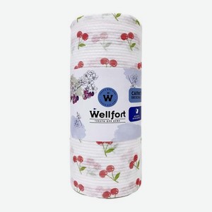 Салфетки вискозные в рулоне Вишня 25*25см 100 листов Wellfort