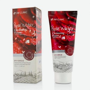 3W CLINIC Пенка для умывания с розой, Rose Water Cleansing Foam, 1 шт.