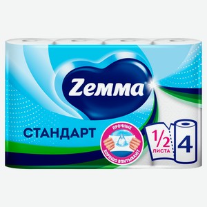 Бумажные полотенца Zemma Стандарт, 4 рулона