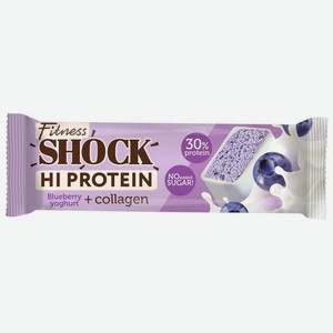 Батончик FitnesShock Черничный десерт глазированный 40г, 40 г