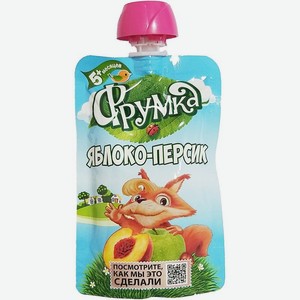 Пюре Фрумка для детей от 5 месяцев яблоко-персик 90 г
