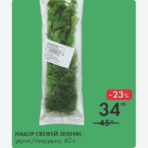 НАБОР СВЕЖЕЙ ЗЕЛЕНИ, укроп/петрушка, 40 г