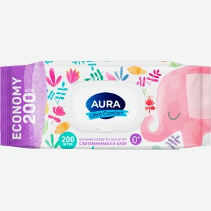 Aura Влажные салфетки детские 200шт, 490 г