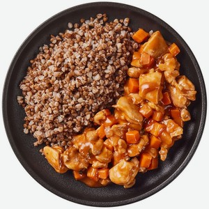 Гуляш из курицы с овощами с гречкой отварной Перекрёсток Select, 240г