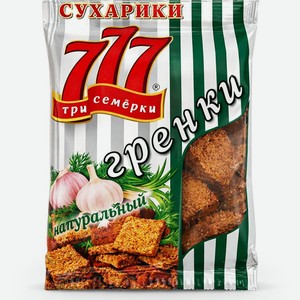 Сухарики-гренки Три Семёрки ржано-пшеничные со вкусом чеснока, 50г