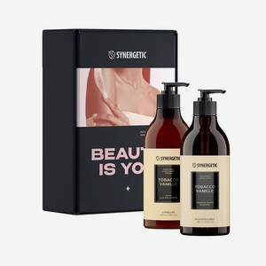 SYNERGETIC Подарочный набор BEAUTY IS YOU Табак-ваниль жидкое мыло и крем для рук и тел, 1 шт.