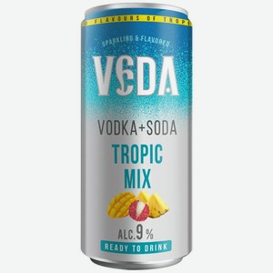 Напиток Veda Тропик газированный 9% 250мл, 250 мл