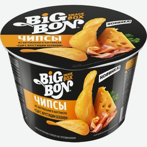 Чипсы Big Bon Snack Box картофельные со вкусом Сыр с хрустящим беконом 70г, 70 г