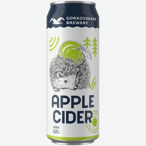 Сидр Горьковская пивоварня Apple Cider фруктовый аромат полусухой газированный пастеризованный, 450мл