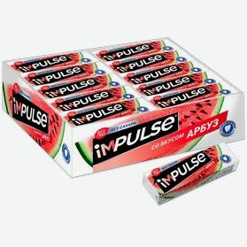 Жевательная резинка Impulse со вкусом арбуза, 14 г
