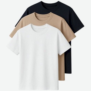 Футболка Omsa мужская Beige/Bianco/Nero 46(M), 3шт.