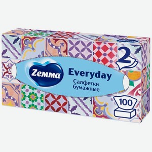 Салфетки бумажные Zemma Everyday 2 слоя, 100шт