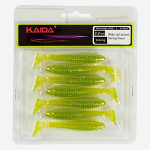 KAIDA Приманка силиконовая ТВИСТЕР 3 , 8см, 4гр, HT004, 7шт,